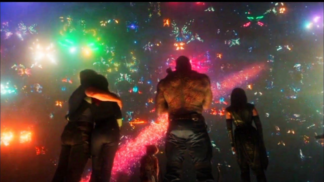 The Guardians bid a tearful farewell to Yondu in a touching funeral scene (Image via Marvel Studios)
